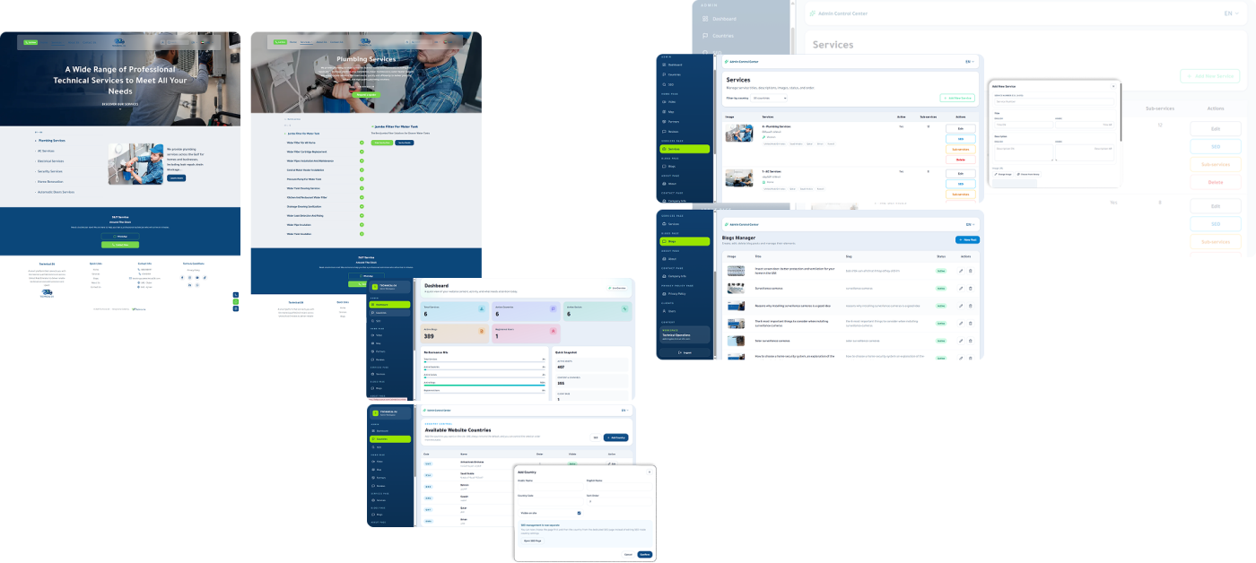 Technical 24 Service Platform Mockup Suite