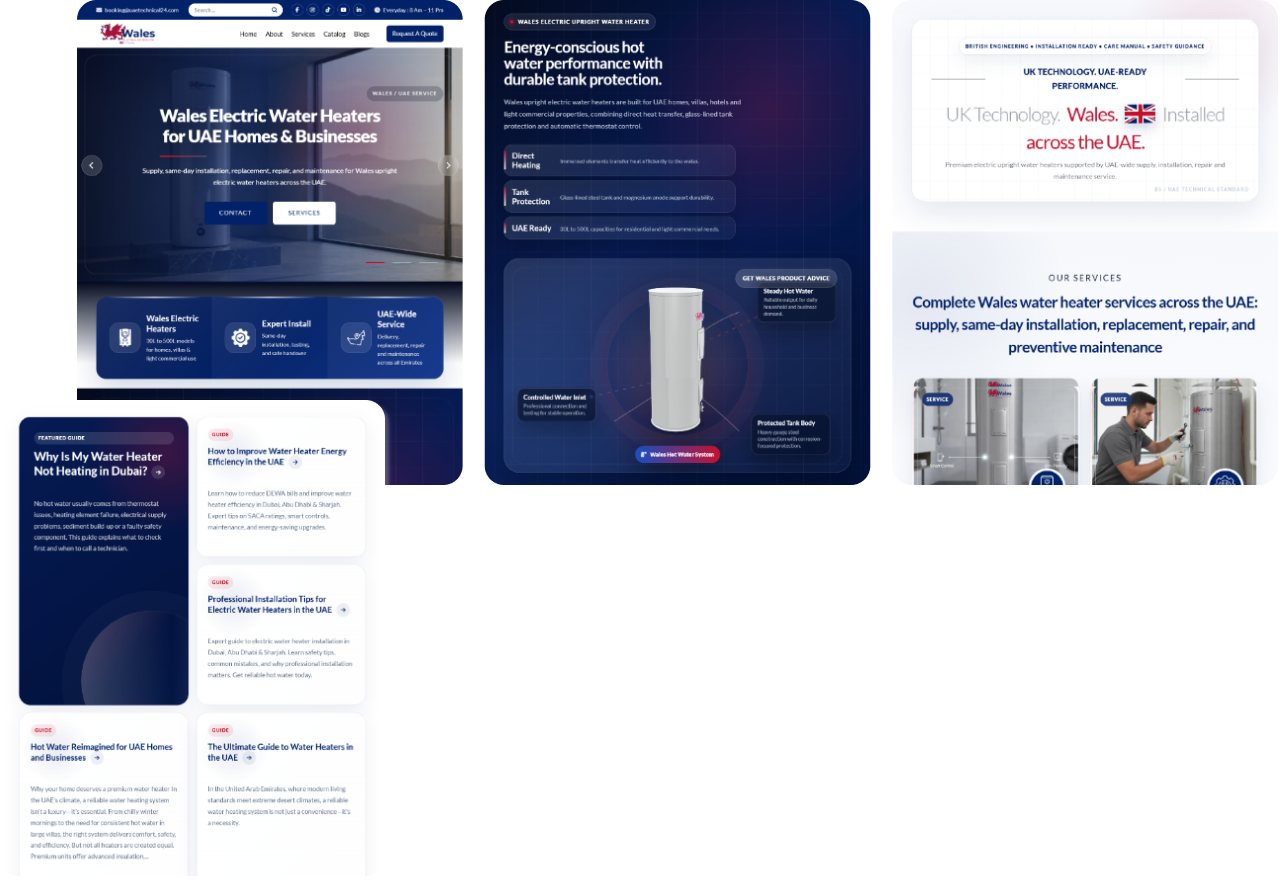 Wales Electric Water Heaters Mockup Suite